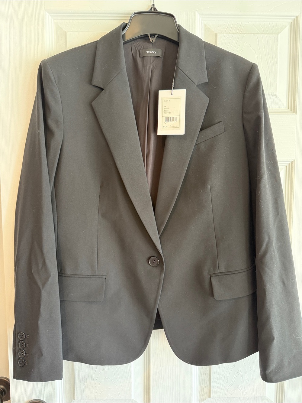 Theory Black Single-Button Notch Lapel Blazer Edition 14 NWT